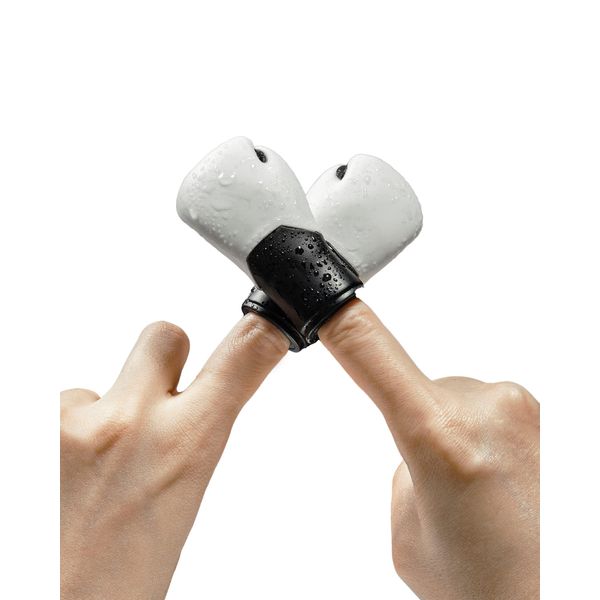 AQKILO Boxing Gloves Mini Finger Puppets, Knock Out Your Stress! Weird Stuff Random White Elephant Gifts, 2Pcs (White)