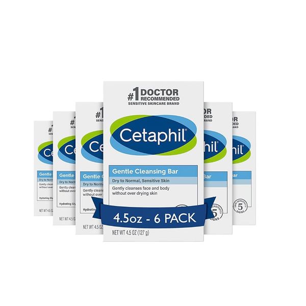 [CETAPHIL] Cetaphil Gentle Cleansing Bar Soap Unscented 127g 6pcs Set