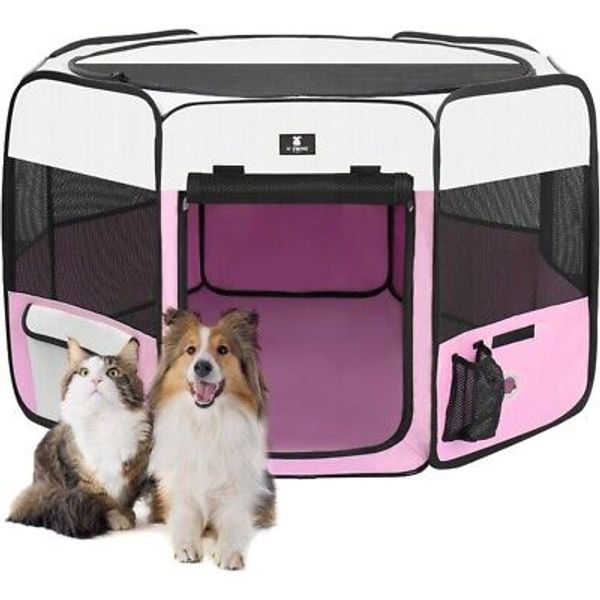 Dog Playpen Portable Pet Play Pens Foldable Exercise Play Tent Kennel Crate 2024