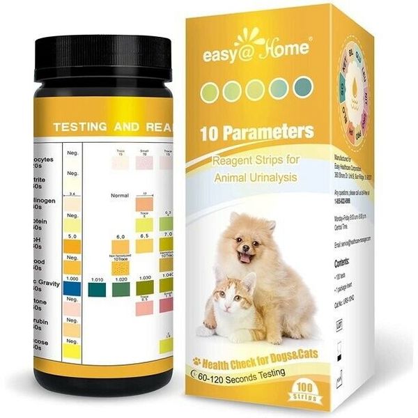 Easy@Home Pet Vet-10 Urine UTI Test Strips for Dogs & Cats 10 Parameters 100 CT