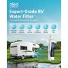 AQUA CRESTR RV Inline Water Filter with Hose Protector,KDF Filter for RVs, NSF