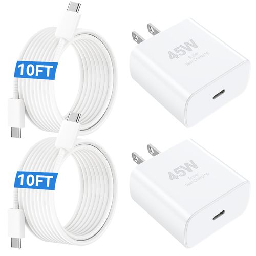 iPhone 16 Pro Max Charger Fast Charging, 45W iPhone 16 Pro Max Fast Charger Block with 10FT Long USB Type C Charging Cable for iPhone 16/16 Pro/16 Pro Max/16 Plus 15/15 Pro Max/Pro, S24 S25 Series