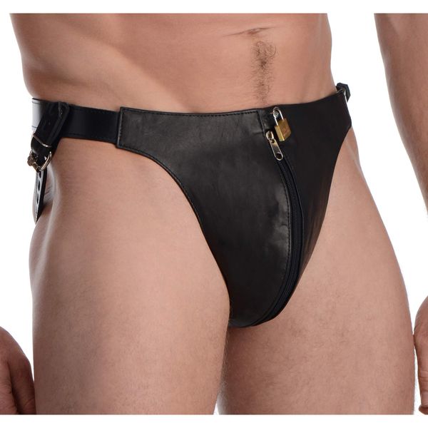 Strict Leather Spiked Leather Thong Panties, Small/Medium