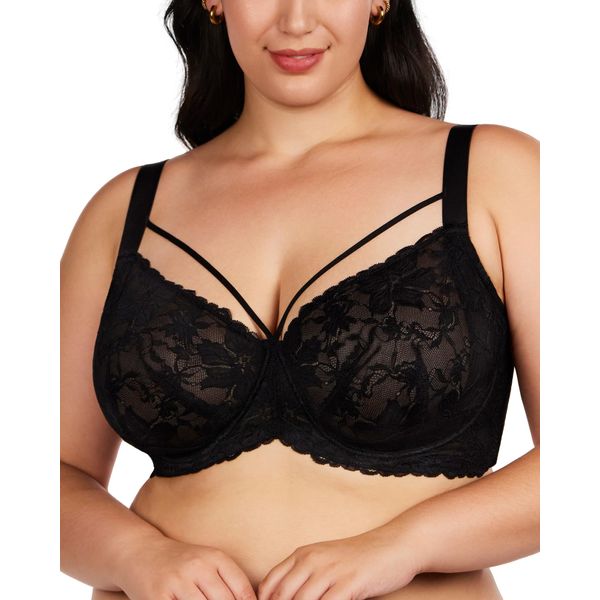 HSIA Minimizer Bras for Women Full Coverage, Unlined Lace Sexy Plus Size Underwire Bra for Large Breasts, Black 36DD