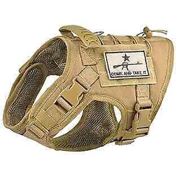 Tactical Dog Vest Harness, Outdoor Training Service Large (Pack of 1) Khaki