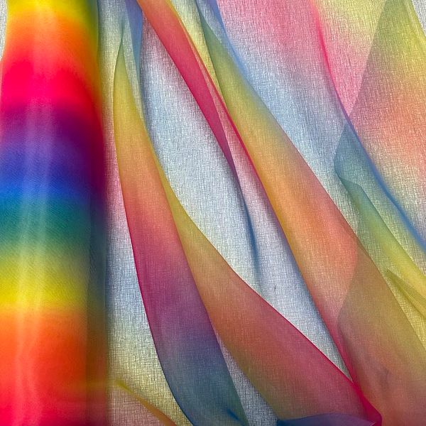5m X Rainbow Organza (Voile) Fabric Panel