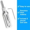 2 in1 Lock Pick and Decoder,Ma/Ster Key Decoder Lock Picking Tool,Key Decoder Lock Pick,Stai/nless Steel Ma/Ster Key Decoder,2 in 1 Ma/Ster Key Decoder Lock Picking Tools,Lock Pick Decoder(SS001Pro)