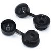 300, Corrugated Roofing Plastic Screw Cover Strap Caps - Black
