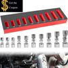12030 10 Pcs 3/8" Drive Metric Flare Nut Socket Set Fuel Line Socket Wrench Tool