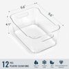 12 Pack Multi-Use Clear Plastic Storage Bins for Kitchen, Bathroom, Office, Pant