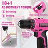 ValueMax 233PC Home Tool Kit Pink Tool Set Cordless Drill Tool w/Basic Drill Set