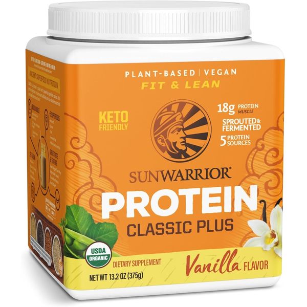 Sunwarrior Organic Classic Plus Vanilla Protein Powder, Vanilla 13.2 oz