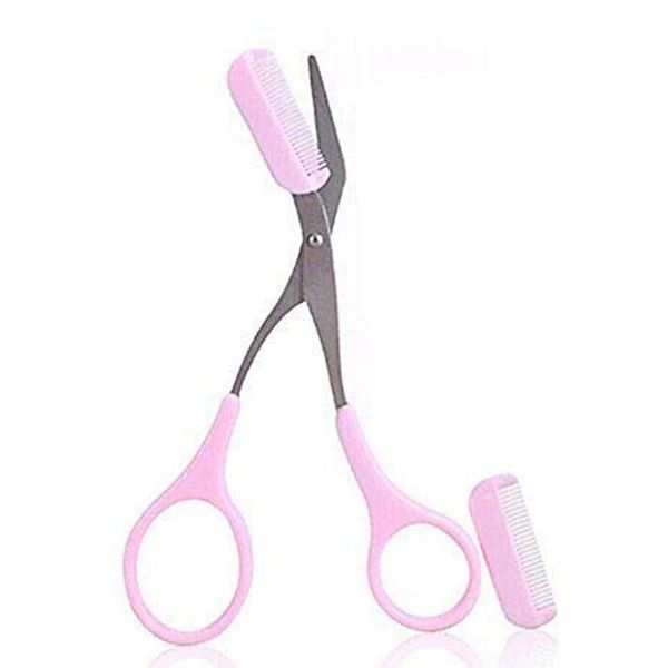 Eyebrow Trimmer scissors With Mini Comb,Ladies Men's Auxiliary eyebrow comb scissors,Perfect eyebrow trimming tool for better control of length,prune of eyebrows Shaping at home Makeup Tools.