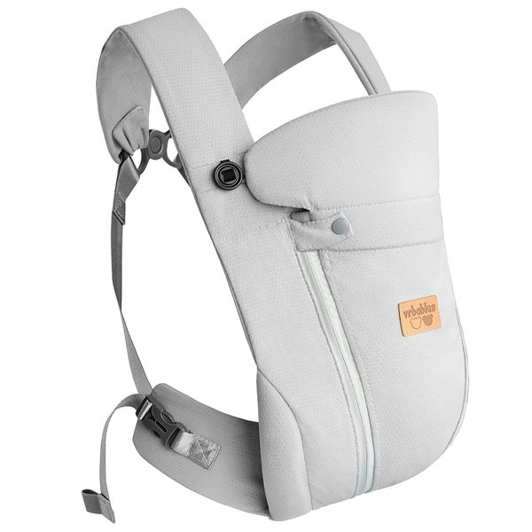 vrbabies Baby Carrier from Newborn, Ice Silk Baby Sling with Adjustable Belt & 3D Breathable Mesh, Face-in and Face-Out Front and Back Carry for Newborns and Older Babies 4-20kg(Light Grey)