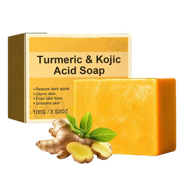 Original Kojic Acid Soap & Turmeric Brightening Soap For Face & Body, Dark Spot Remover for Face, Acne Blackheads Remover - Moisturizing Bath Soap Improve Tone Reduce Dullness Dry