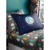 T&A Bedding Space Single Fitted Sheet and Pillowcase Set Grey Planets
