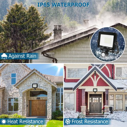 Motion Sensor Outdoor Security Light, 30W 3000 Lumen LED Floodlights with PIR Sensor, IP66 Waterproof Motion Sensor Outdoor Wall Light with Remote Control for Garden, Backyard, Garage, Doorways