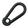 Black Coated Snap Hook with Eyelet - 6mm - Zinc Plated - 10 Pack