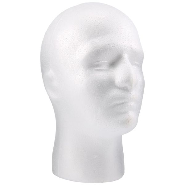 Smallterm Wig Stand Wig Head Mannequin Head Male Foam Mannequin Head Stand for Wigs Hat Display（Male）