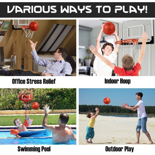 Liberty Imports 4 PCS Inflatable Mini Basketball Toy Replacement Rubber Balls with Pump and Needle for Indoor Toy Miniature Hoop or Sports Training (6 Inch)