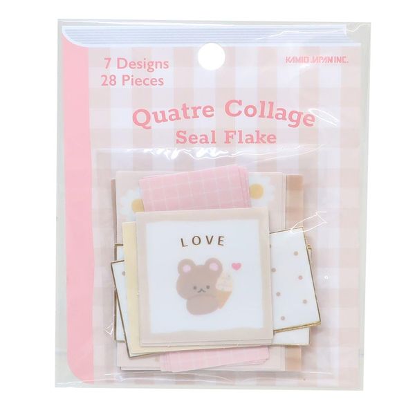 [Flake Seals] QUATRE COLLAGE Seal Flake/Beige Bear