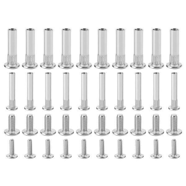 VOANZO 10pcs Connecting Screw Bolts M4 Metal Furniture Connector Screws For Furniture Frame Cabinet Wood Board Connecting Screws