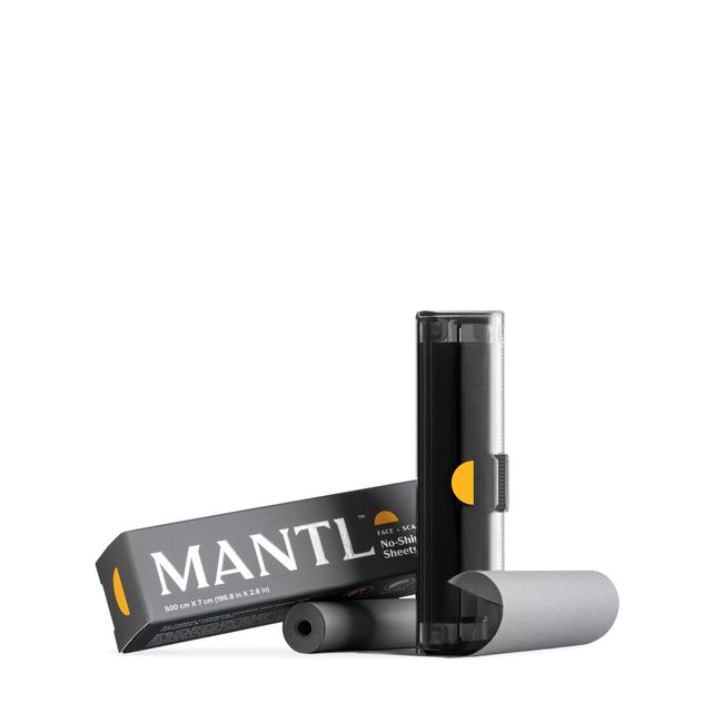 MANTL I Bamboo Charcoal No Shine Sheets I Oil Blotting Paper to Instantly Neutralize and Absorb Excess Shine on Face and Scalp I Refillable Compact Dispenser Face Care