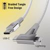 Scosche 2-in-1 USB-C/iPhone Cable 4FT 1.2 M White