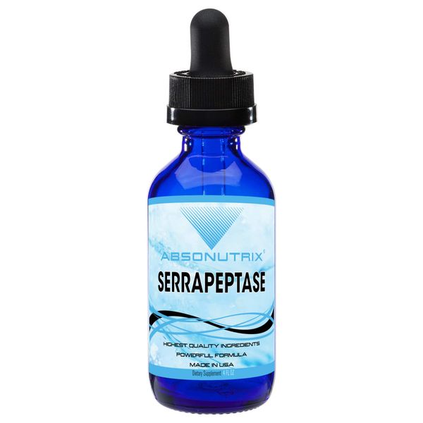 Absonutrix Serrapeptase Enzyme 4 Fl Oz Anti oxidant 125000 spu Easy Absorption 120 Servings per Bottle Made in USA