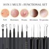 Boxoyx Pimple Popper Tool Kit - 10Pcs Blackhead Remover Comedone Extractor Tool Kit with Metal Case for Quick and Easy Removal of Pimples, Blackheads, Zit Removing, Forehead, Facial and Nose(Black)