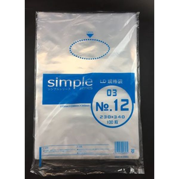 Fukusuke Industrial LD Standard Bags, Simple, 0.3, No.12, 4,000 Sheets