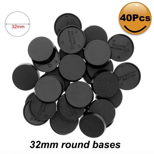 Eve model MB432-40-NJP 40pcs 32mm Round Base for War Games, Table Games, Mini Games