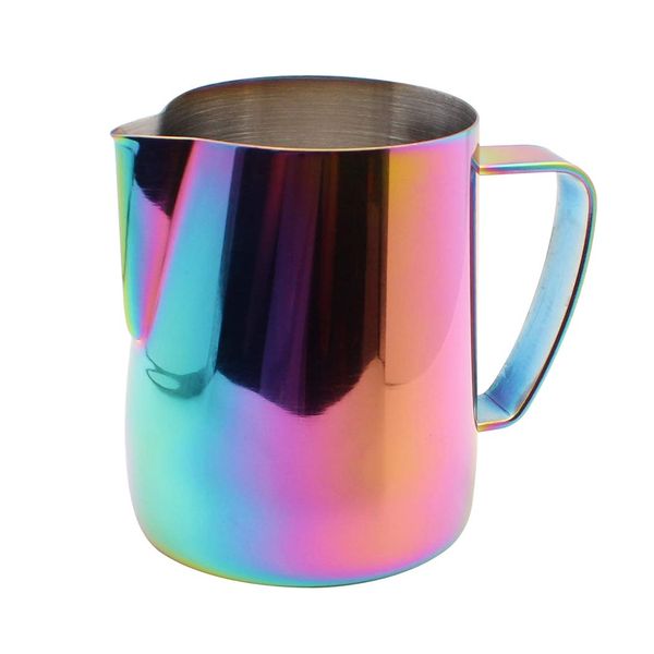 Dianoo Stainless Steel Milk Frothing Pitcher Plated with Titanium Creamer Latte Art Cup Coffee Latte Cappuccino Multicolor 350ml