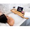 Utoplike Bamboo Bathtub Caddy Tray Bath Tray for Tub, Adjustable Bathroom Bathtub Organizer with Book Tablet Wine Glass Cup Towel Holder,Distinctive Gift