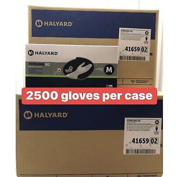 2500 per case , STERLING MEDIUM  NITRILE EXAM GLOVES POWDER FREE 41659 02 or 07