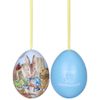 Crafty Capers Set of Four | Cute Peter Rabbit Two-Part Hanging Tinware Egg | Fillable Easter Egg