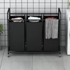 Durable Black Laundry Sorting Cart with 3 Bags - Great for Home Organization
