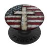 American Flag with Cross Patriotic Design PopSockets Standard PopGrip