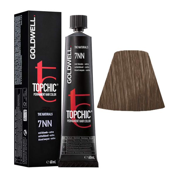 Goldwell Topchic hair dye, 1 tube (1 x 60 ml). 7NN Medium Blonde extra
