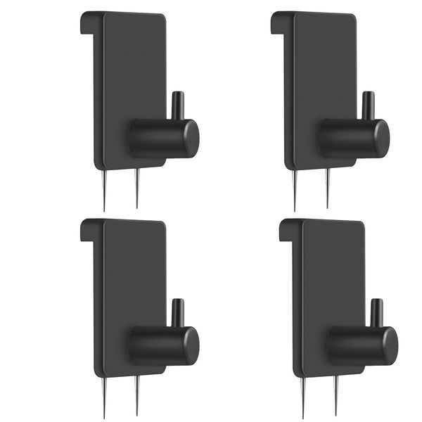 Lounsweer Cubicle Hooks for Fabric Walls Cubicle Hanger Clips Fabric Panel Wall Coat Hooks Stainless Steel Cubicle Picture Hangers for 50 Lbs Home Office Room Board Hanging Supply (Black,4 Pcs)