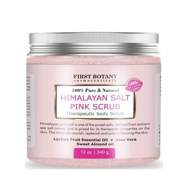 Himalayan Salt Body Scrub with Lychee Oil & Sweet Almond Oil-100% Pure & Natural