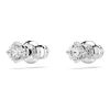 Swarovski Attract stud earrings, Round cut, Small, White, Rhodium plated