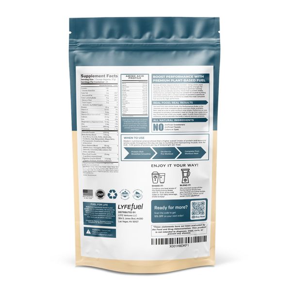 LyfeFuel Vegan Protein Shake Plant-Based Protein Powder with BCAA, Greens & Superfoods for Sports Performance, Recovery & Lean Muscle Building | Clean Whey Protein Powder (Vanilla, 24 Servings)