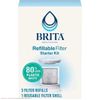 Brita Refillable Water Filtration Starter Kit: Reusable Filter Shell & 3 Refills