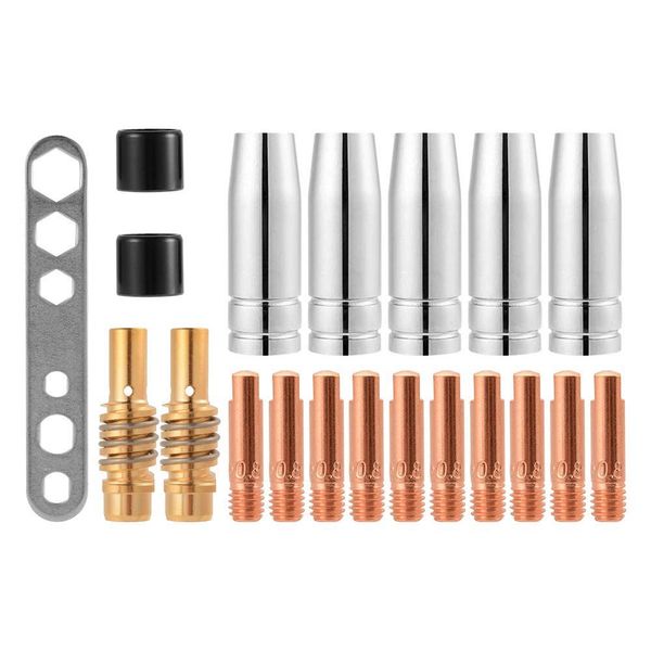 CESFONJER 20 pcs Nozzles Contact Tips Holders MIG Welder Consumable Accessory Fit 15AK MB15 MIG MAG Co2 Welding Torch