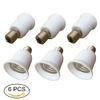 DZYDZR 6pcs LED Bulb Socket Base E17 to E26 Lamp Holder Conversion Adapter Flame Retardant Material