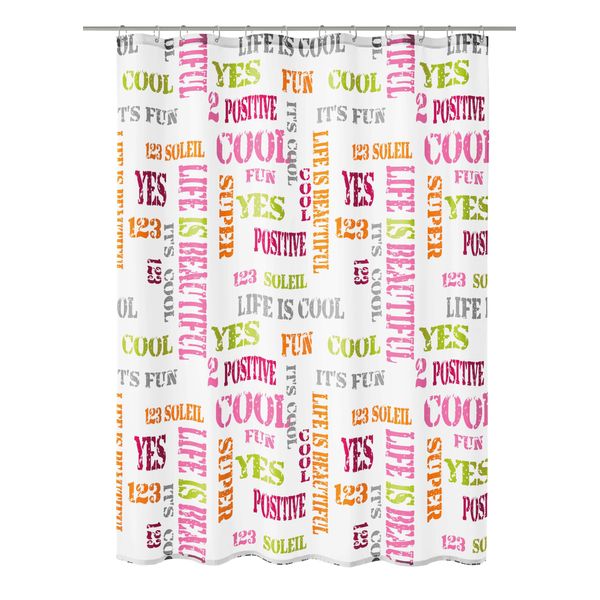 Kleine Wolke "Script Shower Curtain, Multi-Colour, 180 x 200 cm