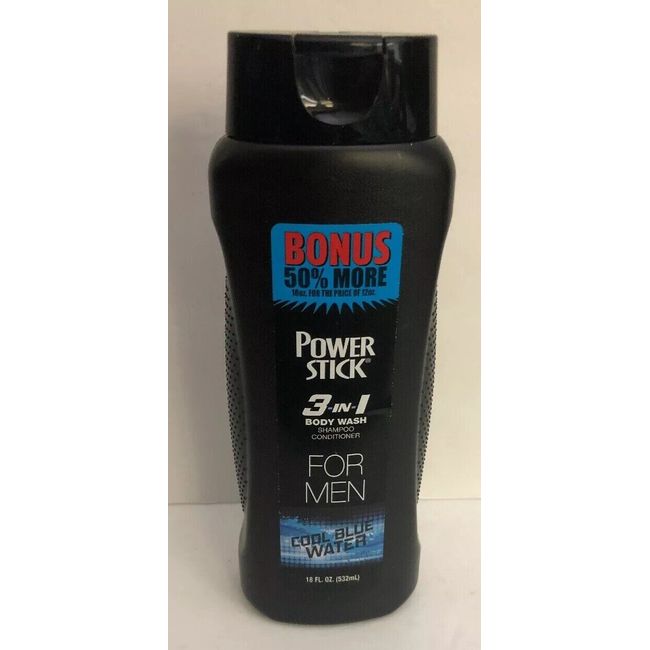 Power Stick 3in1 Mens Shampoo,Conditioner & Body Wash 18oz-RARE-SHIPS N 24 HRS