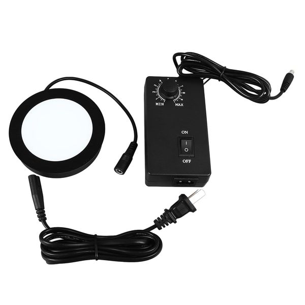 Stereo Microscope Adjustable Illumination Round Light Source Microscope Bottom Light for Laboratory Microscope with 35000Lx High Illuminance White Light 6400K Color Temperature