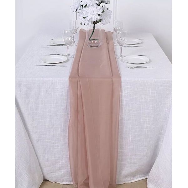 10ft Dusty Rose Chiffon Table Runner 27x120”Wedding/Anniversary/Party